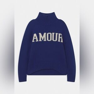 Zadig & Voltaire AMOUR Blue Turtleneck Sweater XS Wool